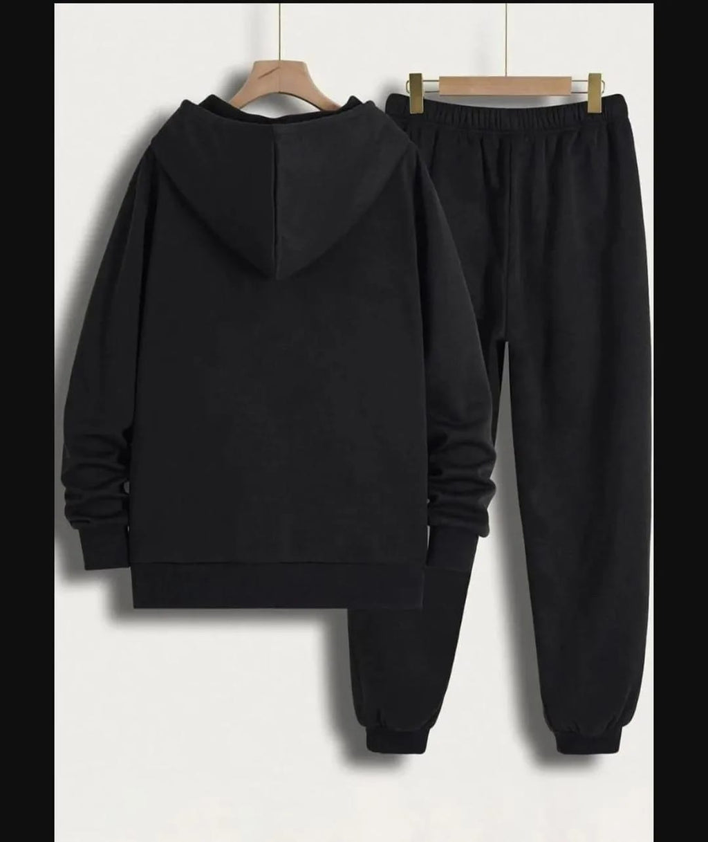 2 Pcs Men's Fleece Printed Track-Suit